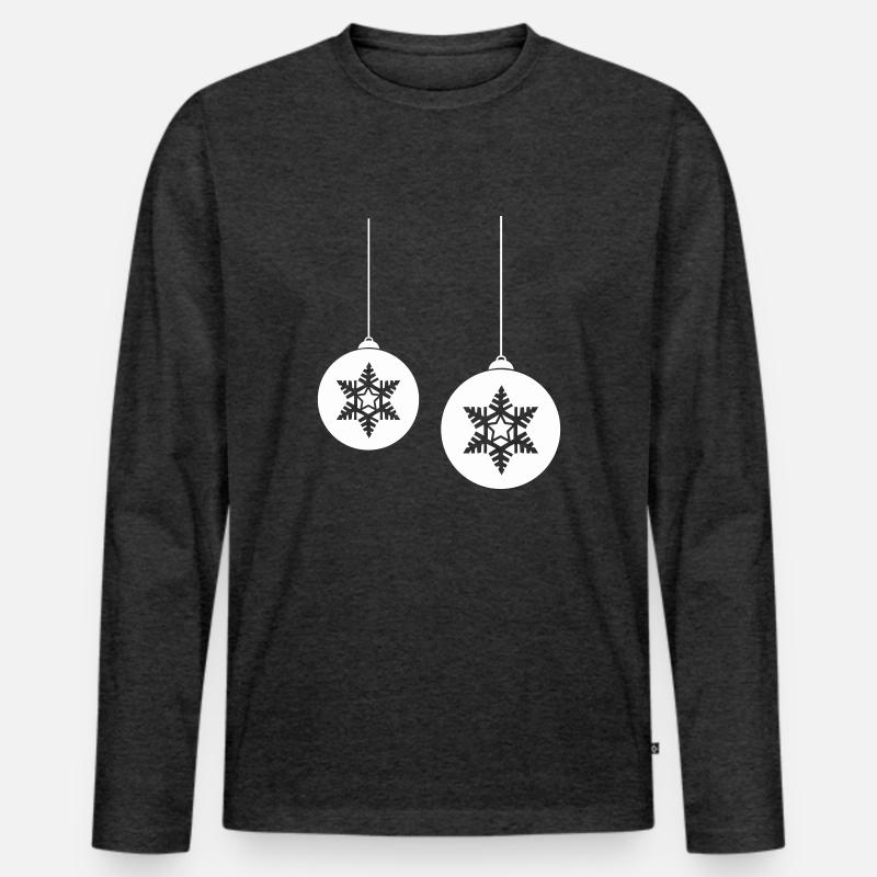 Weihnachtskugel stern 2 - Männer Premium Bio Langarmshirt - Anthrazit meliert