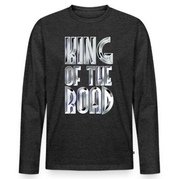 King Of The Road White Steel - T-shirt manches longues Premium bio Homme - anthracite chiné - Devant - Nico (187cm)