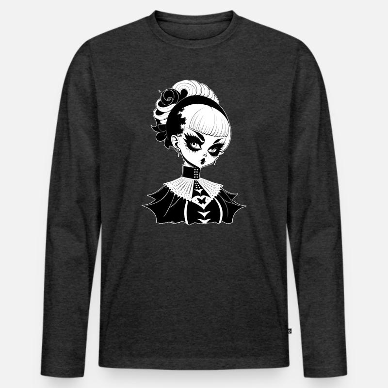 Gothic Hexe, Goth Hexerei - Männer Premium Bio Langarmshirt - Anthrazit meliert