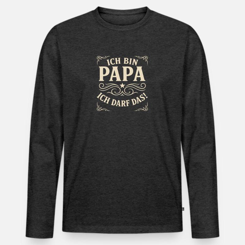 Papa ich darf das - Männer Premium Bio Langarmshirt - Anthrazit meliert