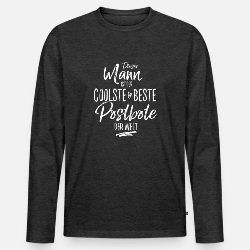 postbote - Männer Premium Bio Langarmshirt - Anthrazit meliert