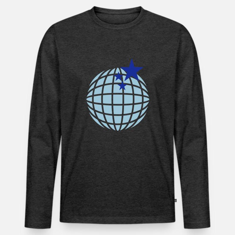 Disco-Kugel / disco globe (2c) - Männer Premium Bio Langarmshirt - Anthrazit meliert