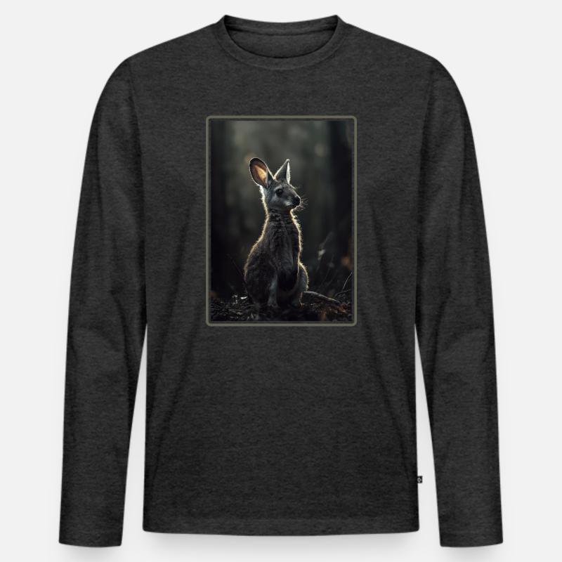 Wallabys Wallaby - Männer Premium Bio Langarmshirt - Anthrazit meliert