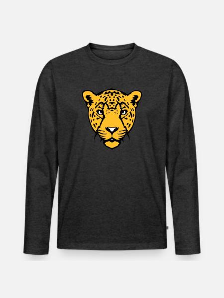 cheetah wild animal 18 - Men's Premium Organic Long Sleeve Shirt - heather anthracite