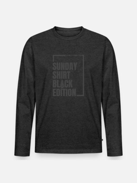 SUNDAY_SHIRT_BLACK EDITION - Männer Premium Bio Langarmshirt - Anthrazit meliert