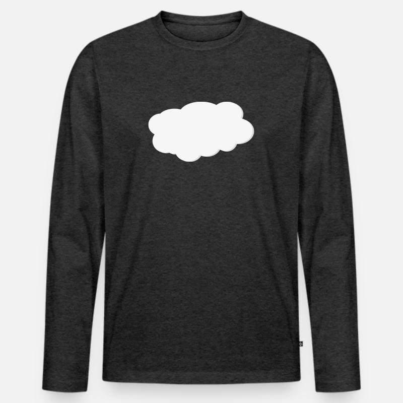Wolke - Männer Premium Bio Langarmshirt - Anthrazit meliert