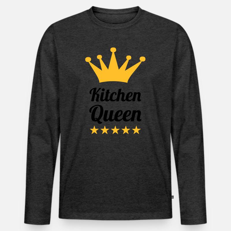 Kitchen Queen - Männer Premium Bio Langarmshirt - Anthrazit meliert