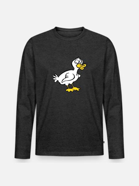 Dumb Duck - Men's Premium Organic Long Sleeve Shirt - heather anthracite