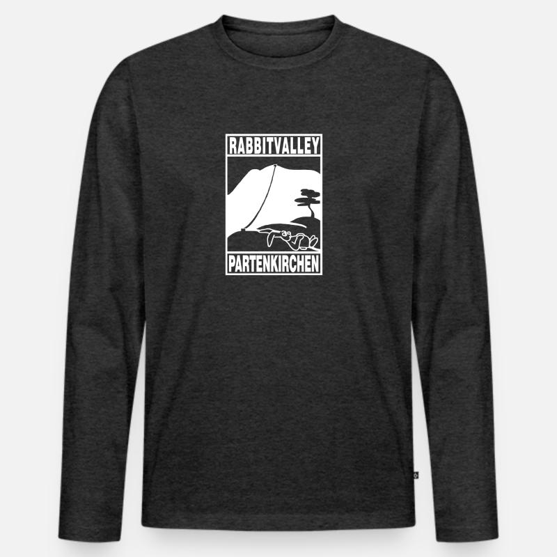 Rabbit Valley - Männer Premium Bio Langarmshirt - Anthrazit meliert