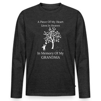 Zum Gedenken an Großmutter - Männer Premium Bio Langarmshirt - Anthrazit meliert - Vorne - Nico (187cm)