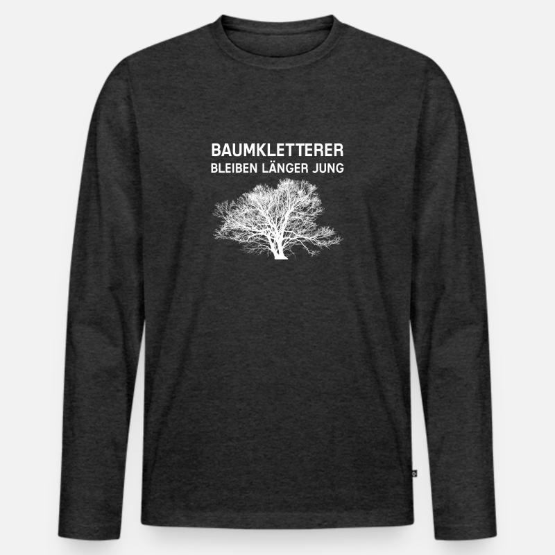 Baumkletterer - Männer Premium Bio Langarmshirt - Anthrazit meliert