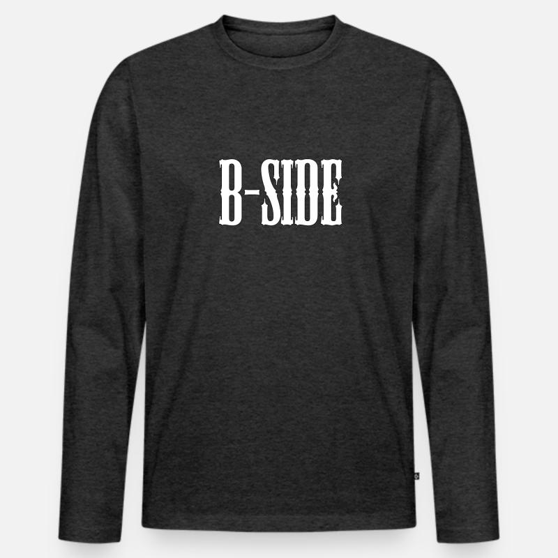 B-Side - Männer Premium Bio Langarmshirt - Anthrazit meliert