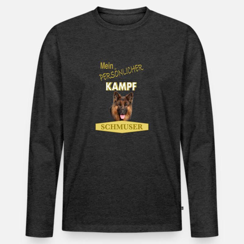 Persönlicher Kampfschmuser - Deutscher Schäferhund - Männer Premium Bio Langarmshirt - Anthrazit meliert
