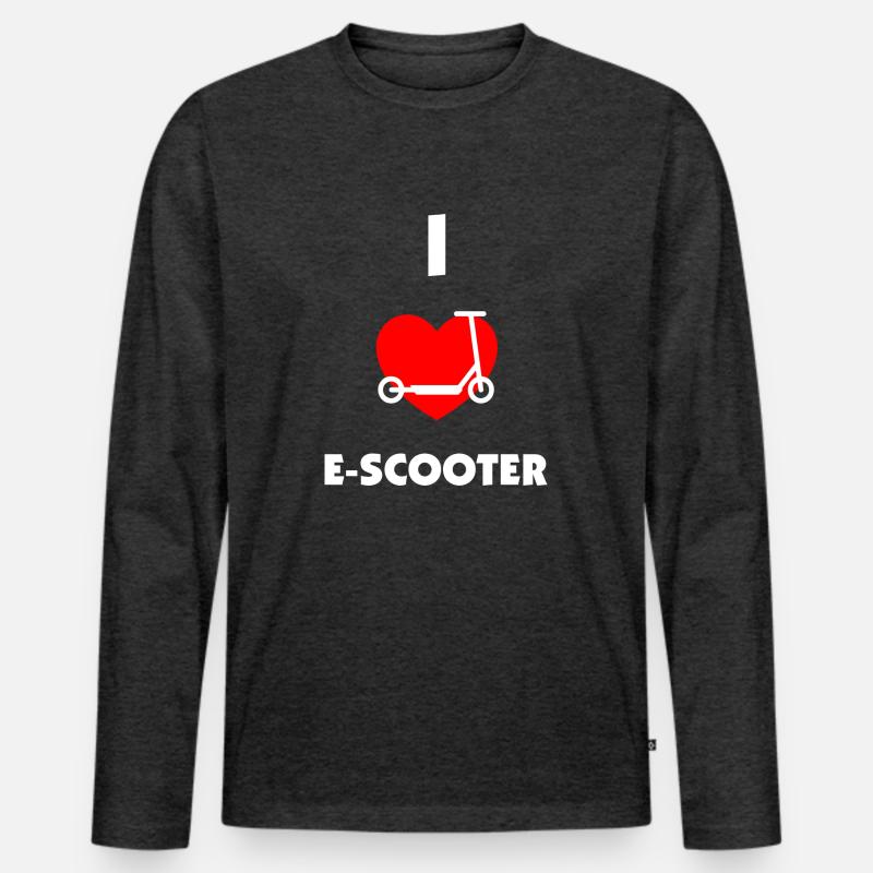 E-Scooter E-Roller Scooter - Männer Premium Bio Langarmshirt - Anthrazit meliert