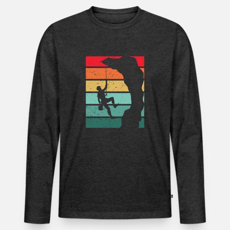 Eskalation - Männer Premium Bio Langarmshirt - Anthrazit meliert