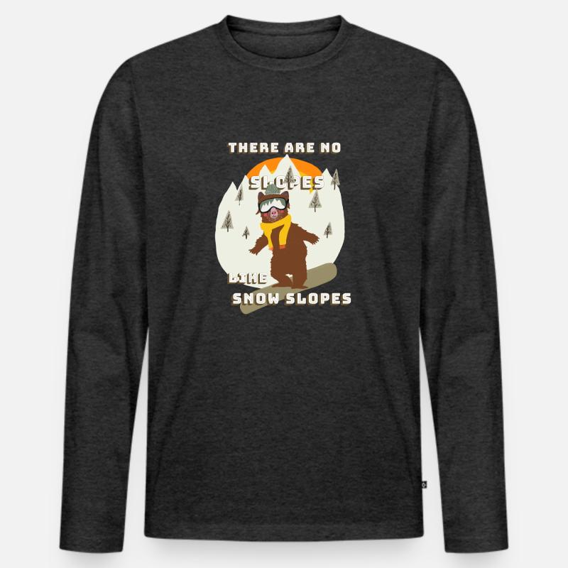 slopes - Männer Premium Bio Langarmshirt - Anthrazit meliert