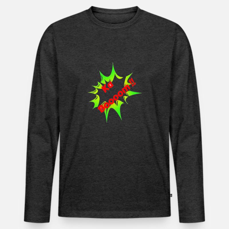 ka Boooom transformed - Männer Premium Bio Langarmshirt - Anthrazit meliert