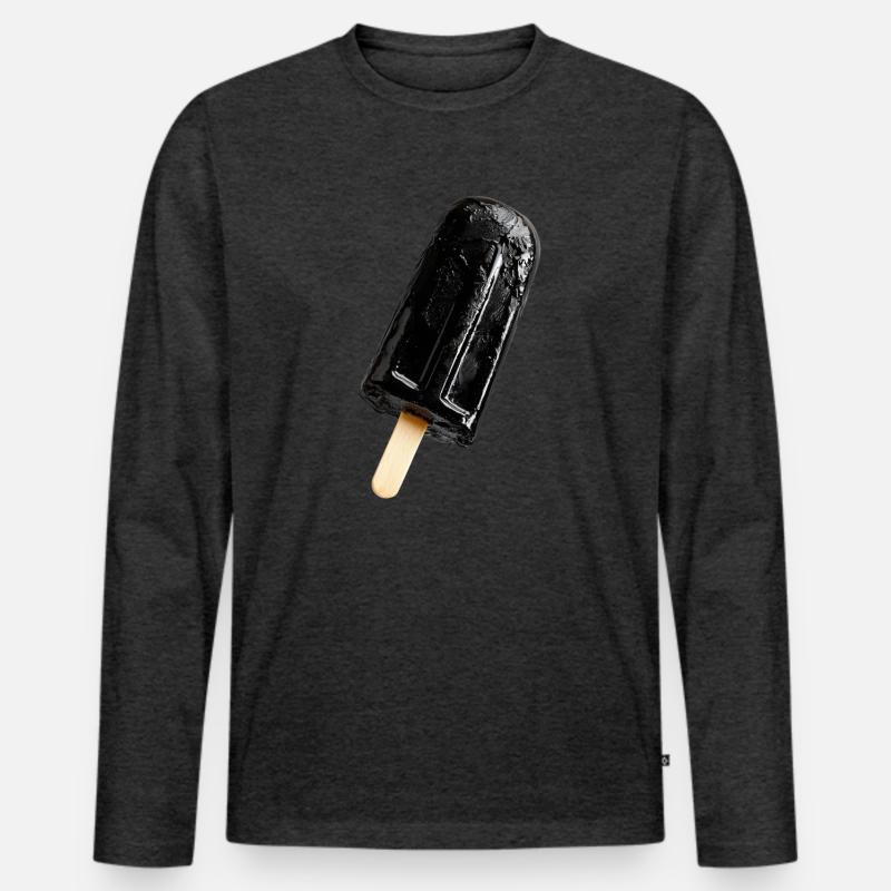 Eis am Stil schwarz - Männer Premium Bio Langarmshirt - Anthrazit meliert