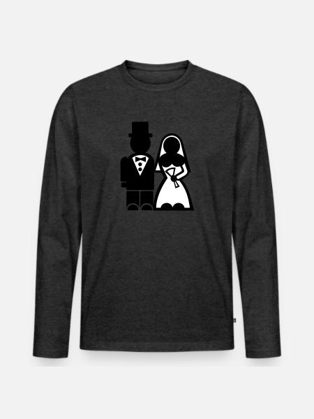 Bachelor Party - Wedding - Men's Premium Organic Long Sleeve Shirt - heather anthracite
