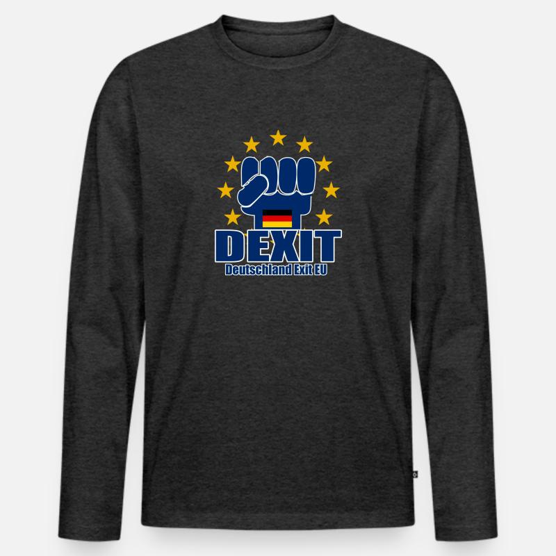 Dexit - Männer Premium Bio Langarmshirt - Anthrazit meliert