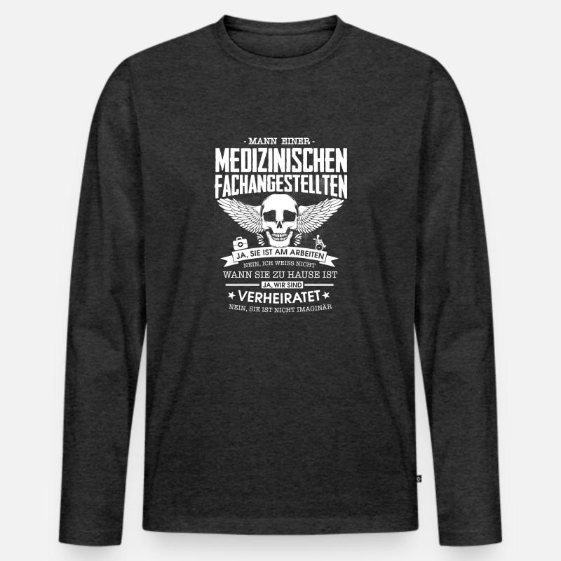 Mann einer MFA - Männer Premium Bio Langarmshirt - Anthrazit meliert
