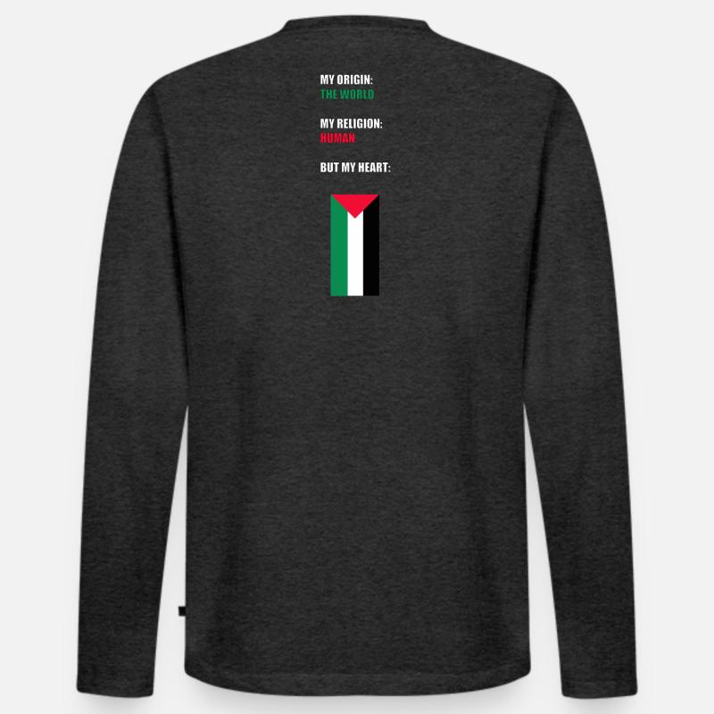 ERDLING - Männer Premium Bio Langarmshirt - Anthrazit meliert