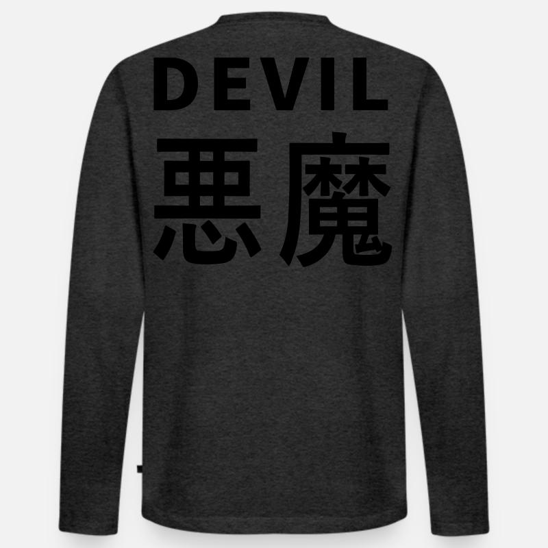 Devil's Kajni - Männer Premium Bio Langarmshirt - Anthrazit meliert