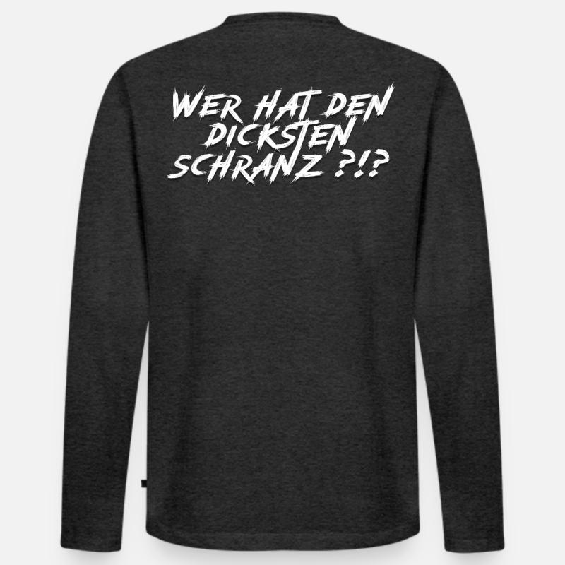 Wer hat den dicksten Schranz?!? - Männer Premium Bio Langarmshirt - Anthrazit meliert