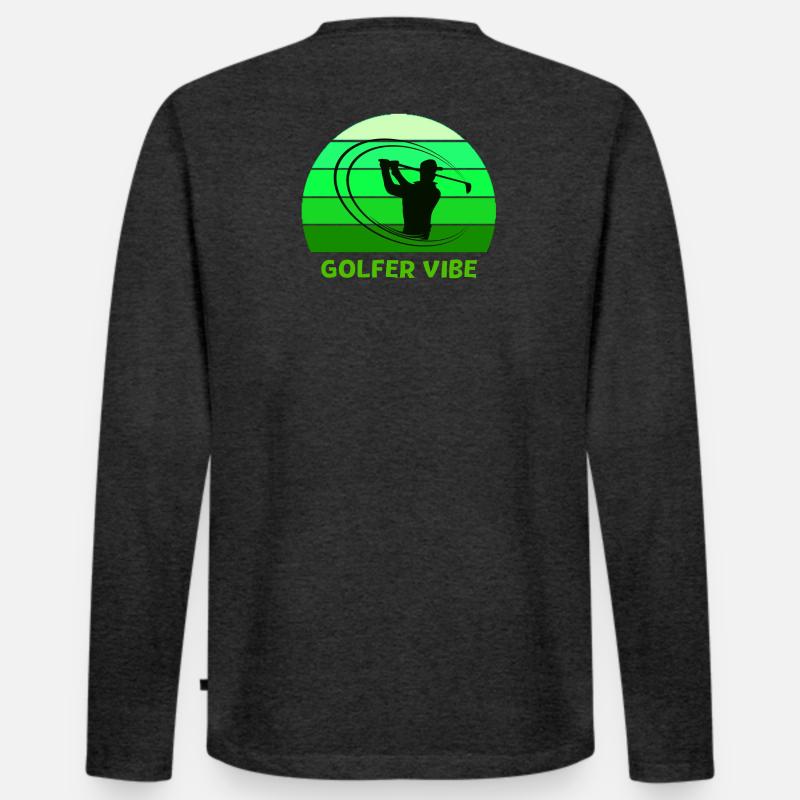 golf, golfer, golffan - Männer Premium Bio Langarmshirt - Anthrazit meliert