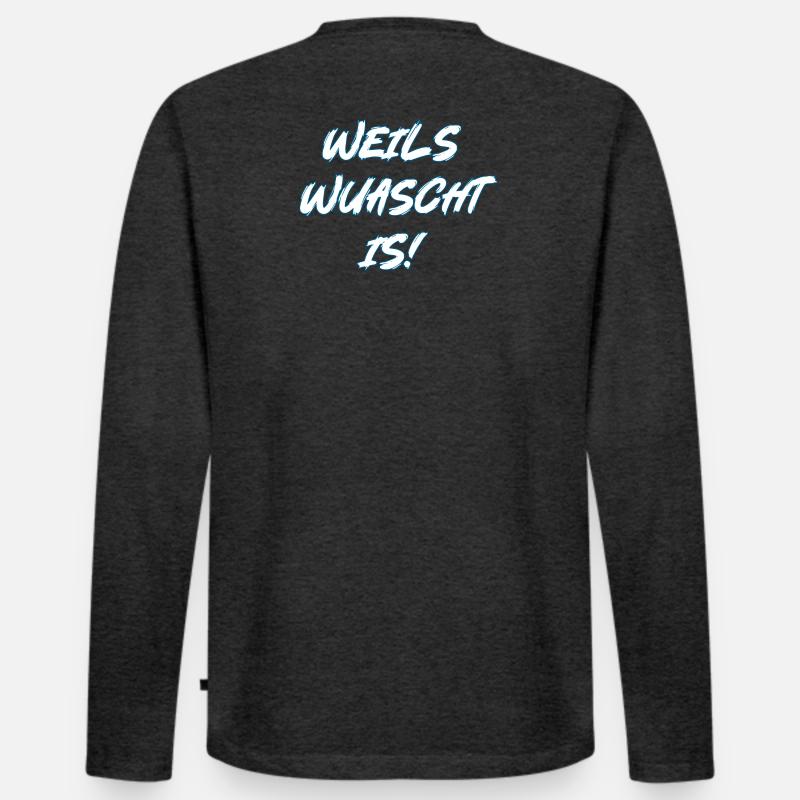 Weils wuascht is! - Männer Premium Bio Langarmshirt - Anthrazit meliert