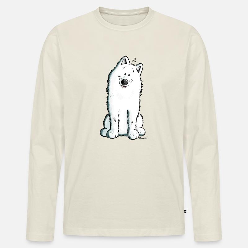 Sabaka Samojede - Männer Premium Bio Langarmshirt - Naturweiß