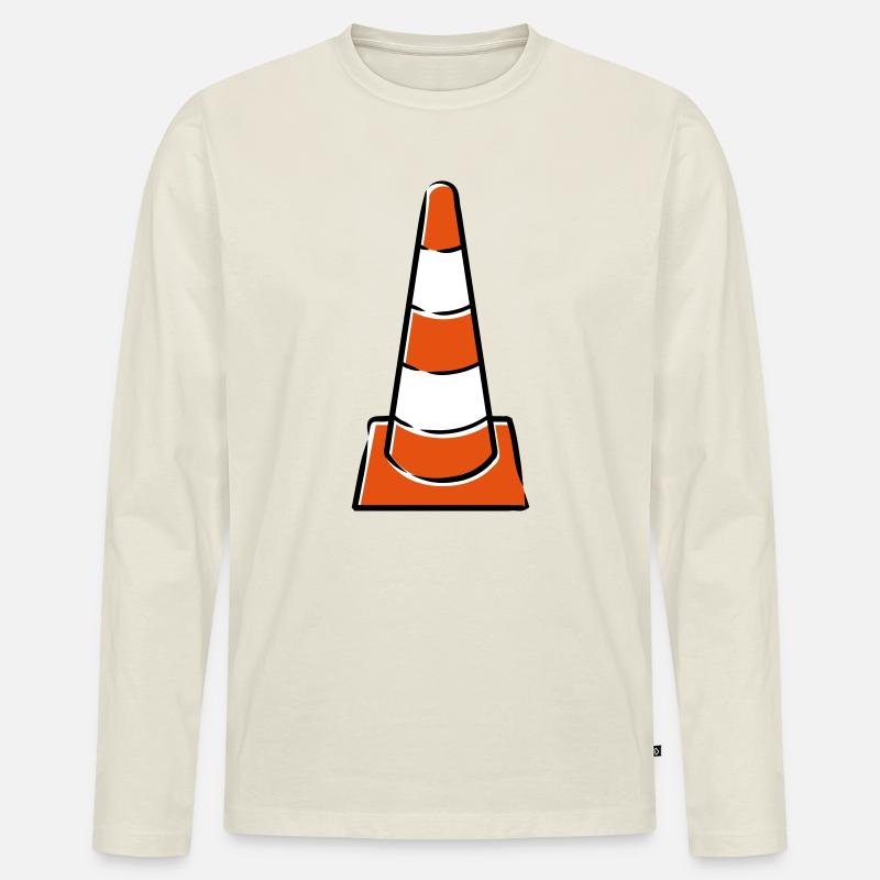 Bauhütchen - Männer Premium Bio Langarmshirt - Naturweiß
