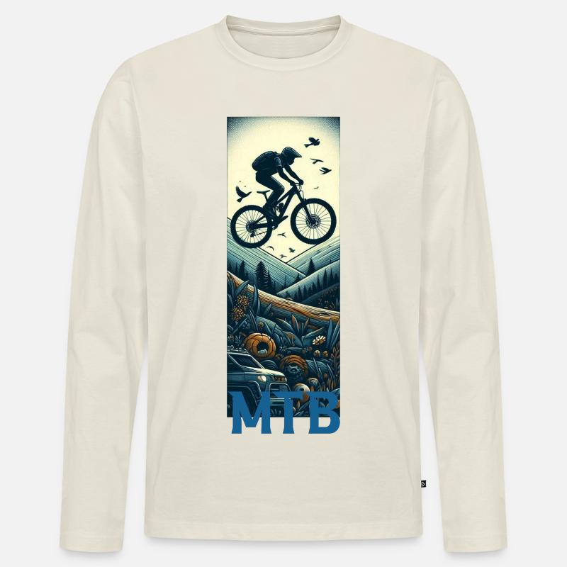 Mtb - Männer Premium Bio Langarmshirt - Naturweiß