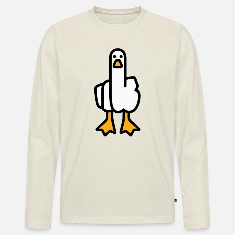 Statement Goose - Men's Premium Organic Long Sleeve Shirt - off white