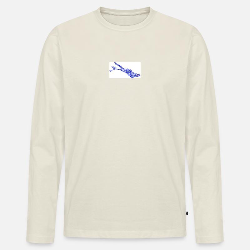 Bodenseefisch - Männer Premium Bio Langarmshirt - Naturweiß