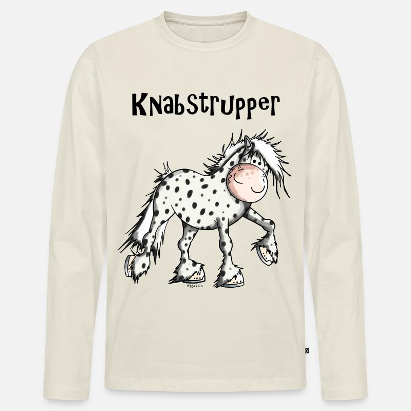 Kanika der Knabstrupper - Männer Premium Bio Langarmshirt - Naturweiß