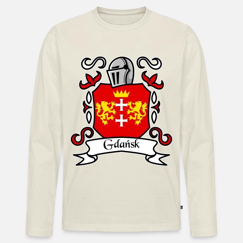 Danzig - Polen - Männer Premium Bio Langarmshirt - Naturweiß
