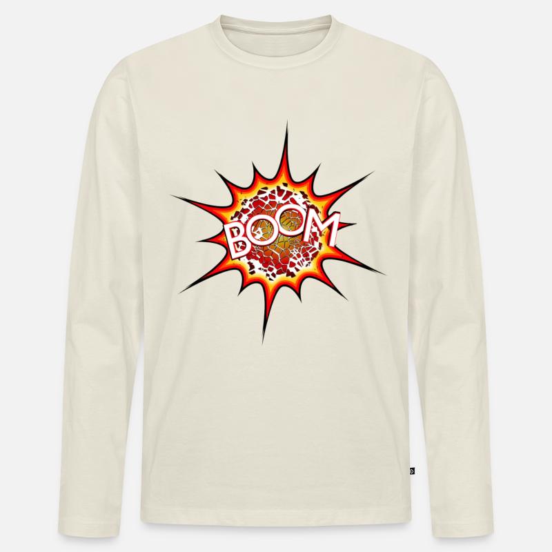 Explosion, Bombe, Explosion, Bombe # - Männer Premium Bio Langarmshirt - Naturweiß