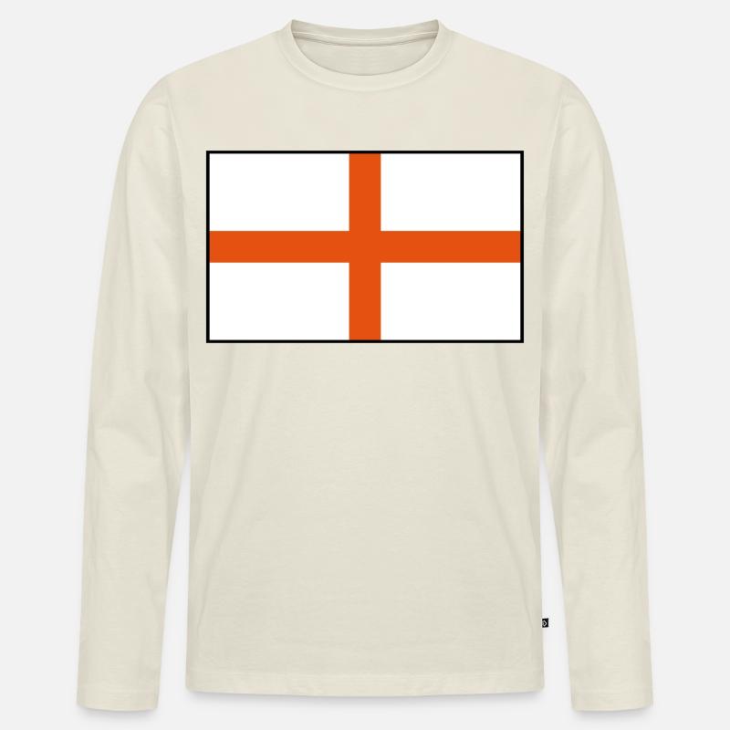 Indicateur d’Angleterre 2 - T-shirt manches longues Premium bio Homme - blanc cassé