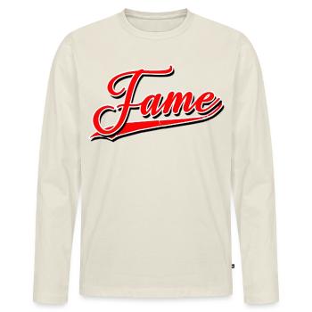 célébrité célèbre célèbre gagnant populaire connu - T-shirt manches longues Premium bio Homme - blanc cassé - Devant - Nico (187cm)