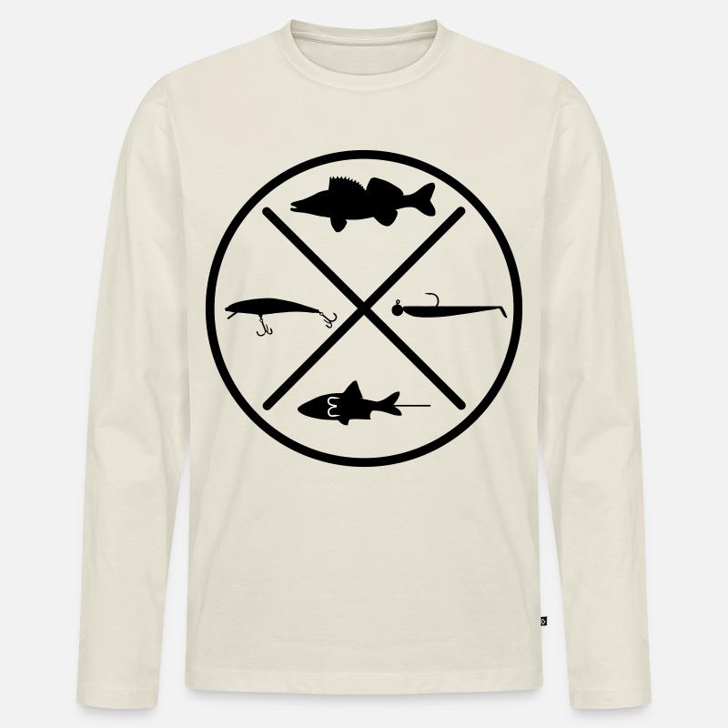 Zander - Männer Premium Bio Langarmshirt - Naturweiß