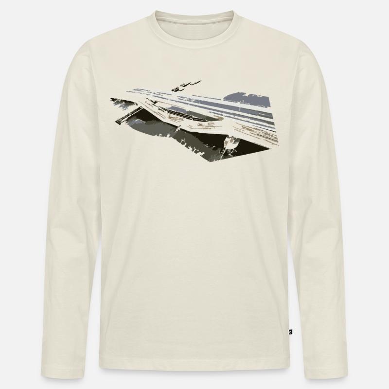 Brückeneinsturz - Männer Premium Bio Langarmshirt - Naturweiß