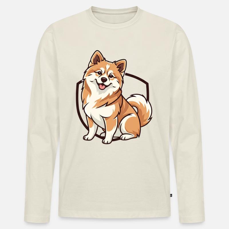 Griechischer Kokoni - Männer Premium Bio Langarmshirt - Naturweiß