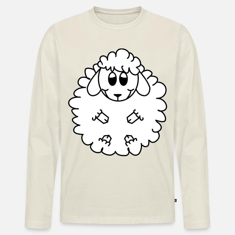 Merinoschaf  - Männer Premium Bio Langarmshirt - Naturweiß