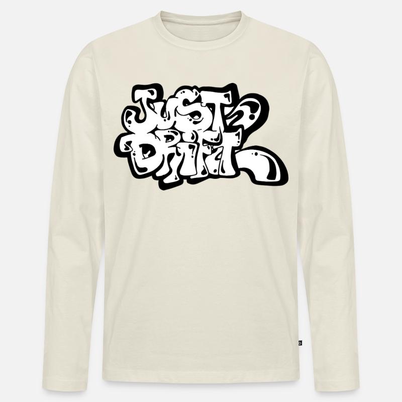 Just Drift - Männer Premium Bio Langarmshirt - Naturweiß