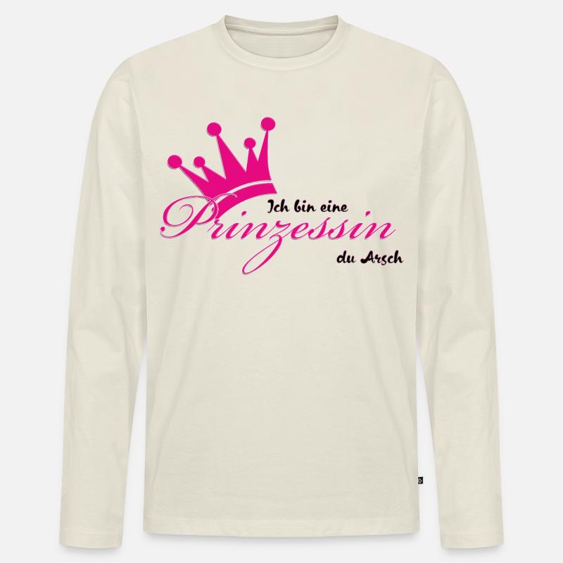 ich bin eine Prinzessin  - Männer Premium Bio Langarmshirt - Naturweiß