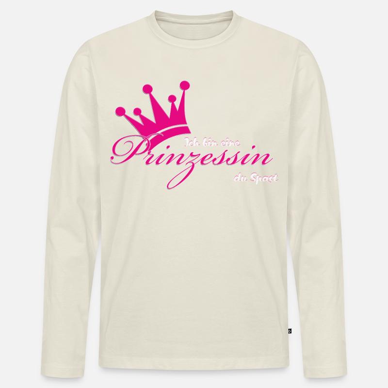 Ich bin eine Prinzessin - Männer Premium Bio Langarmshirt - Naturweiß