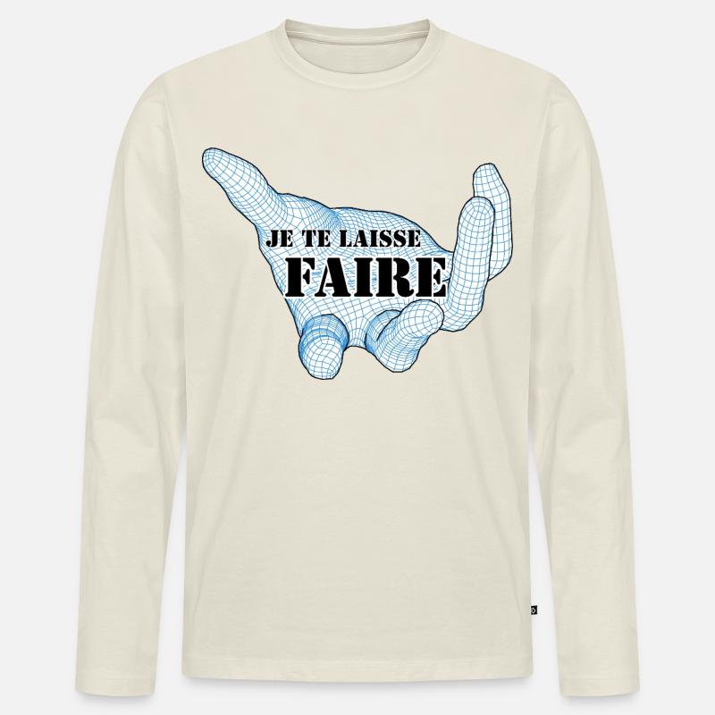 ICH LASSE DICH DAS MACHEN. - Männer Premium Bio Langarmshirt - Naturweiß