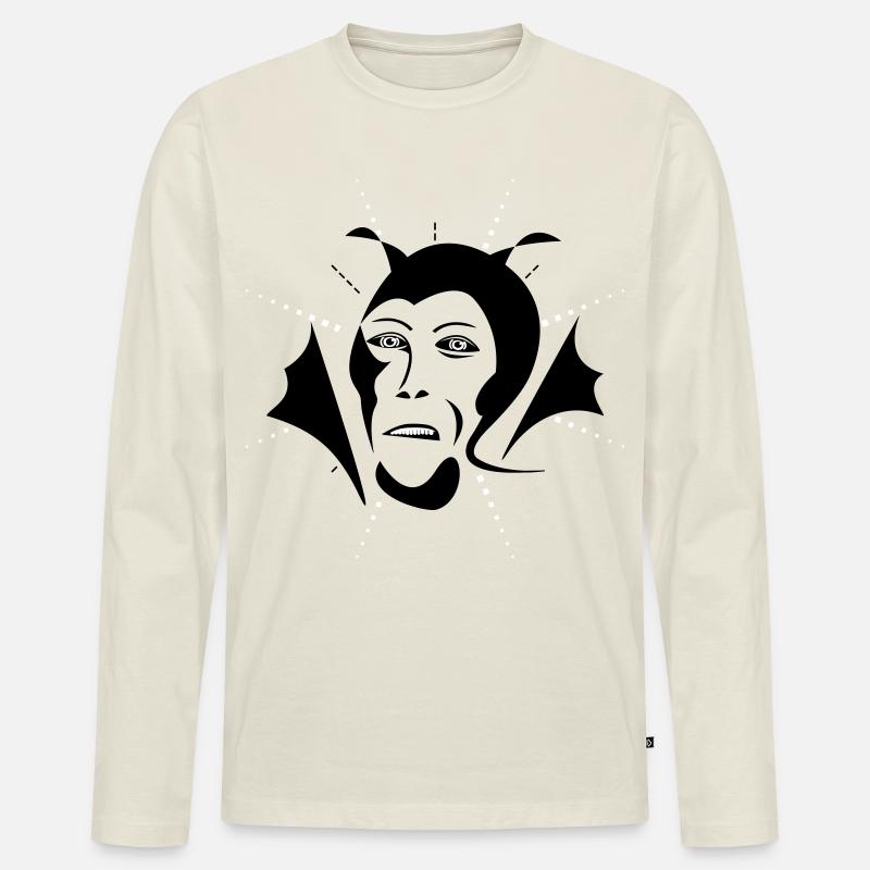 Devil / Teufel - Männer Premium Bio Langarmshirt - Naturweiß