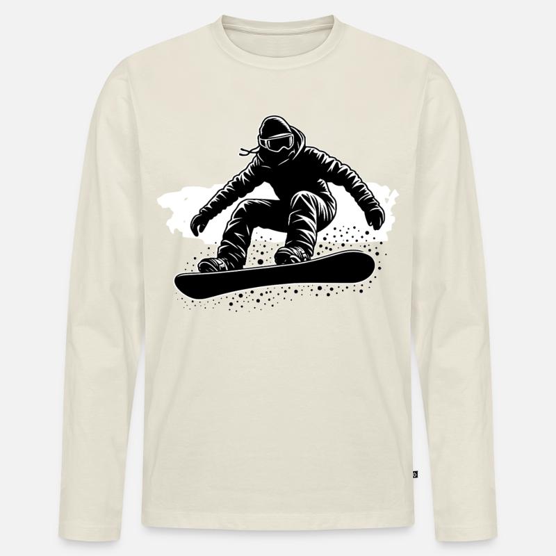 Snowboarden - Männer Premium Bio Langarmshirt - Naturweiß